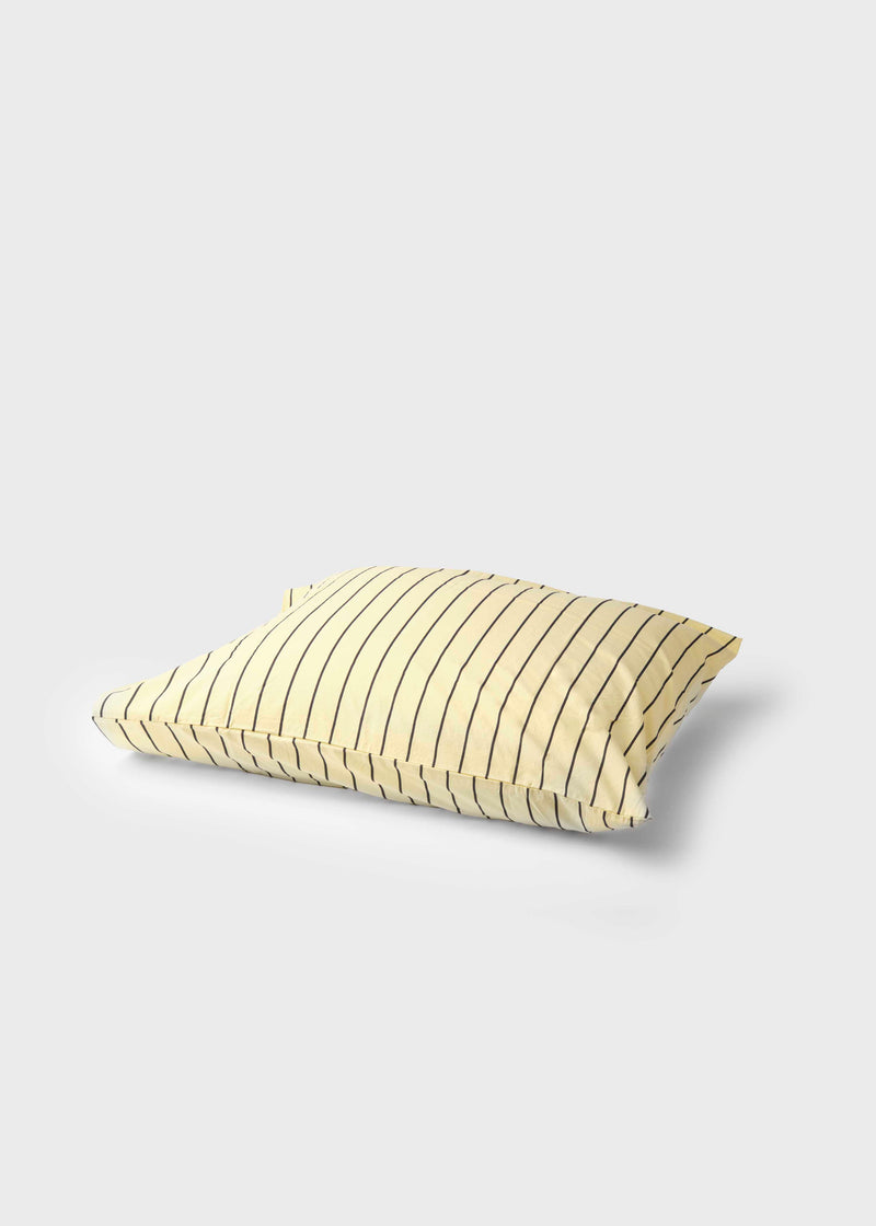Klitmøller Collective Home Bed set - Striped - 140 x 200 + 60 x 70 Textiles Lemon sorbet/navy