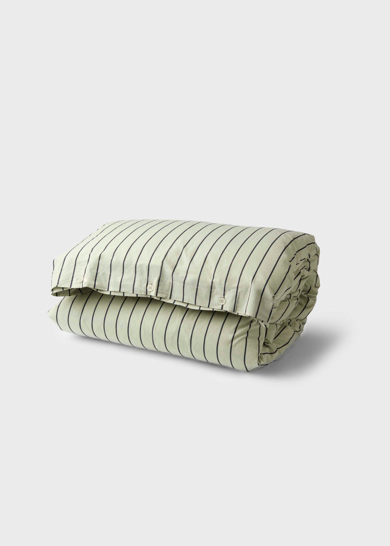 Klitmøller Collective Home Bed set - Striped - 140 x 200 + 60 x 70 Textiles Sage/navy