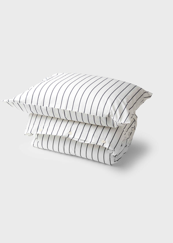 Klitmøller Collective Home Bed set - Striped - 140 x 200 + 80 x 80 Textiles White/navy