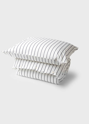 Klitmøller Collective Home Bed set - Striped - 140 x 220 + 60 x 70 Textiles White/navy