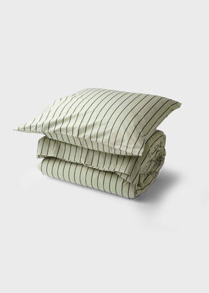 Klitmøller Collective Home Bed set - Striped - 140 x 220 + 80 x 80 Textiles Sage/navy