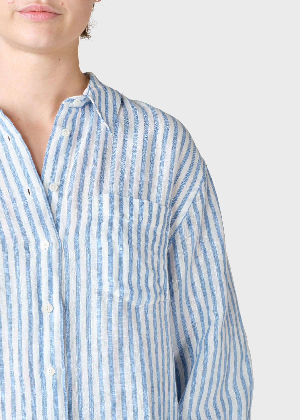 Klitmøller Collective ApS Belinda linen shirt  Shirts Cream/light blue