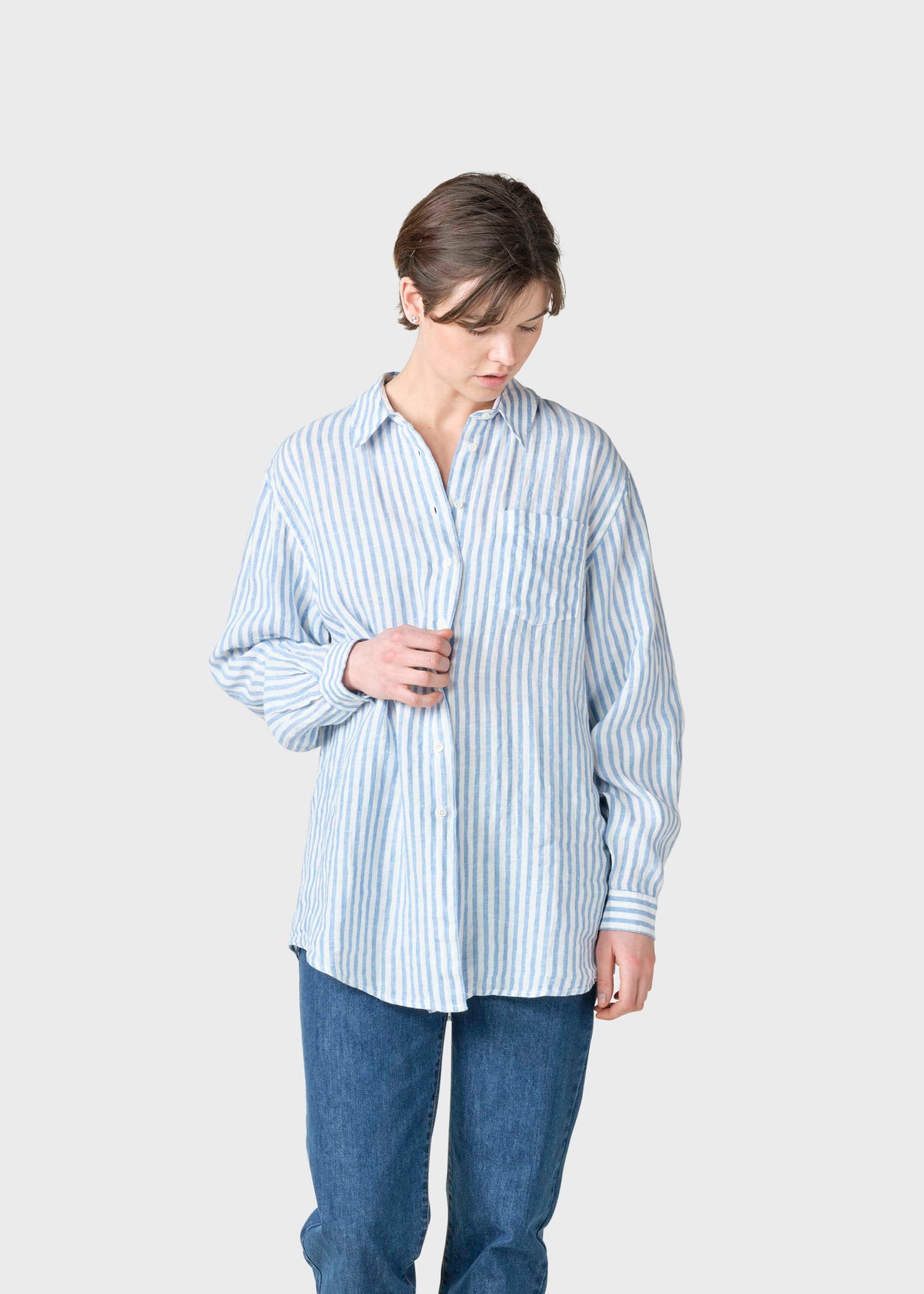 Klitmøller Collective ApS Belinda linen shirt  Shirts Cream/light blue