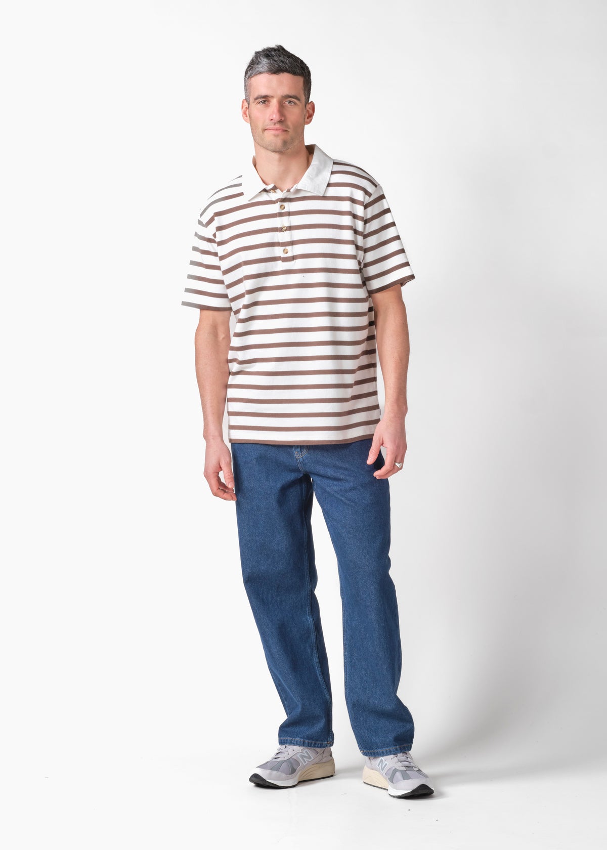 Klitmøller Collective ApS Ben Polo SS tee OCS T-Shirts Cream/taupe