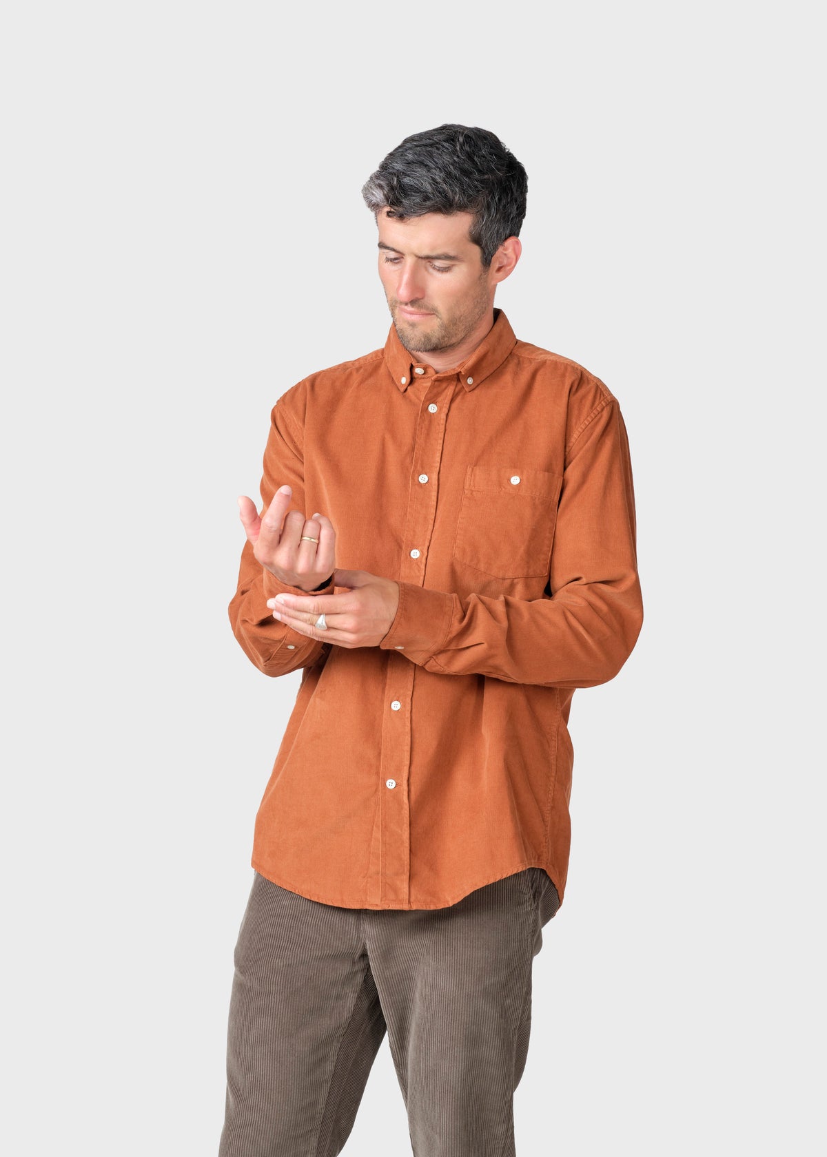 Klitmøller Collective ApS Benjamin corduroy shirt Shirts Rust