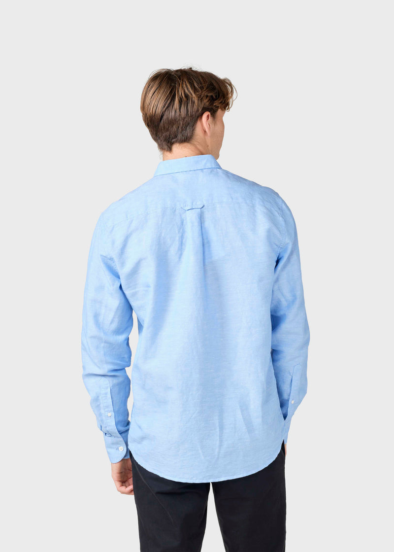 Klitmøller Collective ApS Benjamin linen shirt Shirts Blue melange