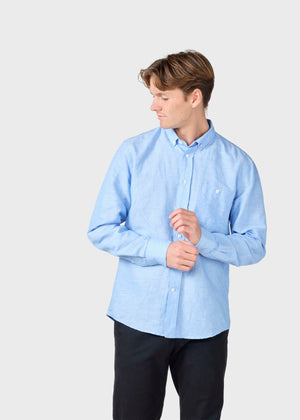 Klitmøller Collective ApS Benjamin linen shirt Shirts Blue melange