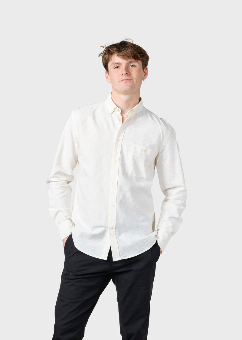 Klitmøller Collective ApS Benjamin striped shirt Shirts White/lemon sorbet
