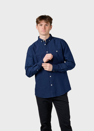 Klitmøller Collective ApS Benjamin striped shirt Shirts White/navy/ocean overdye