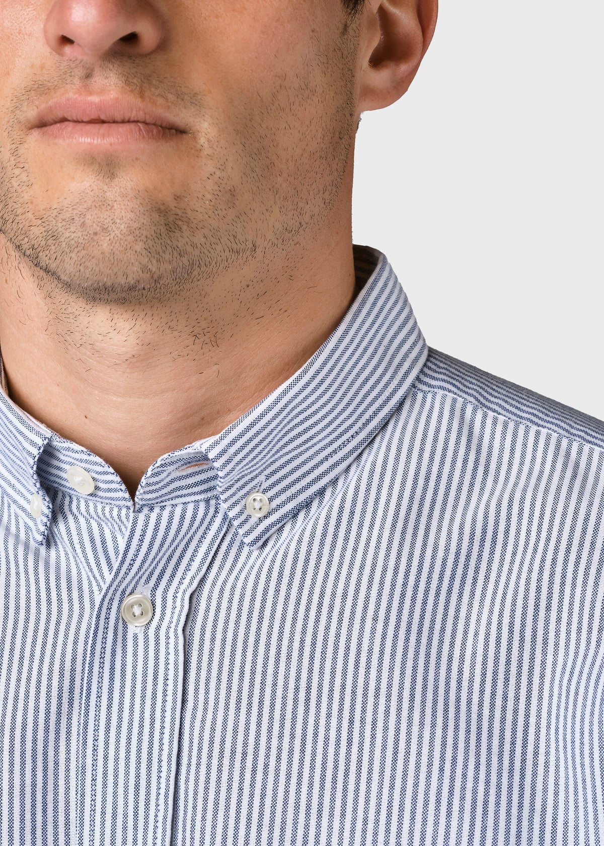 Klitmøller Collective ApS Benjamin striped shirt GOTS Shirts White/navy