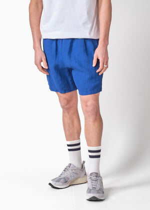 Klitmøller Collective ApS Bertram linen shorts OCS Walkshorts Surf blue
