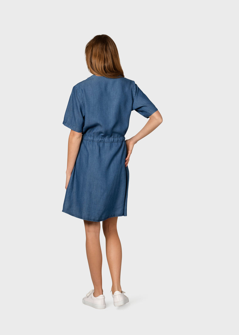 Klitmøller Collective ApS Bjørk dress Dress Dark blue chambrey