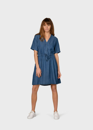 Klitmøller Collective ApS Bjørk dress Dress Dark blue chambrey