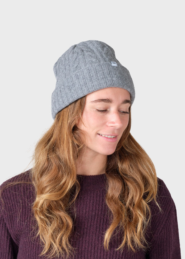 Klitmøller Collective ApS Cable beanie Beanies Light grey