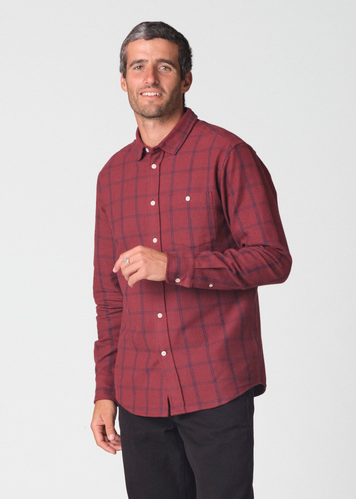 Klitmøller Collective ApS Carter shirt GOTS Shirts Burgundy/navy