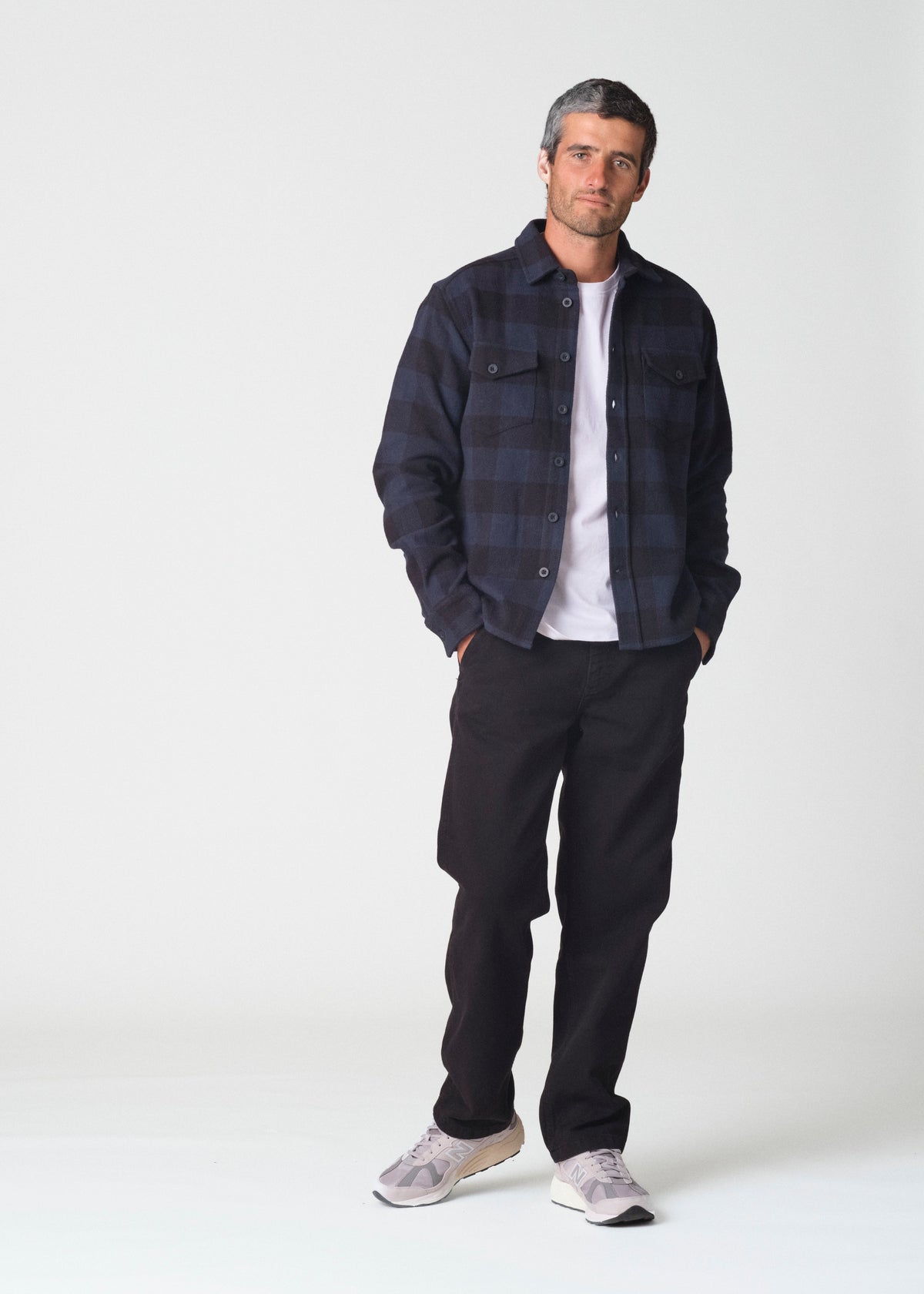 Klitmøller Collective ApS Casper shirt GOTS Jackets Navy check