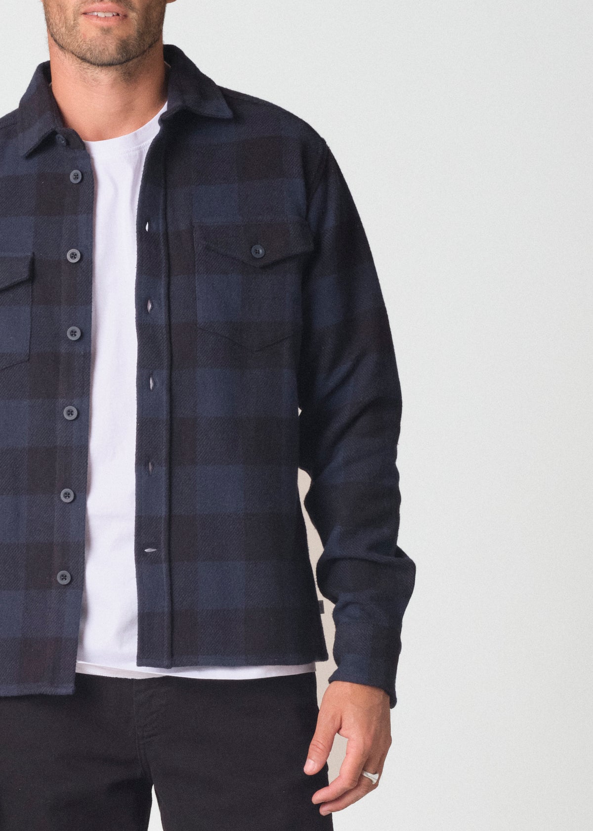 Klitmøller Collective ApS Casper shirt GOTS Jackets Navy check