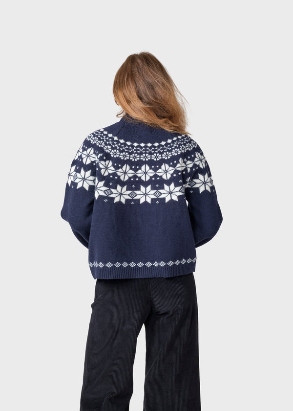 Klitmøller Collective ApS Claire knit Knitted sweaters Navy/cream