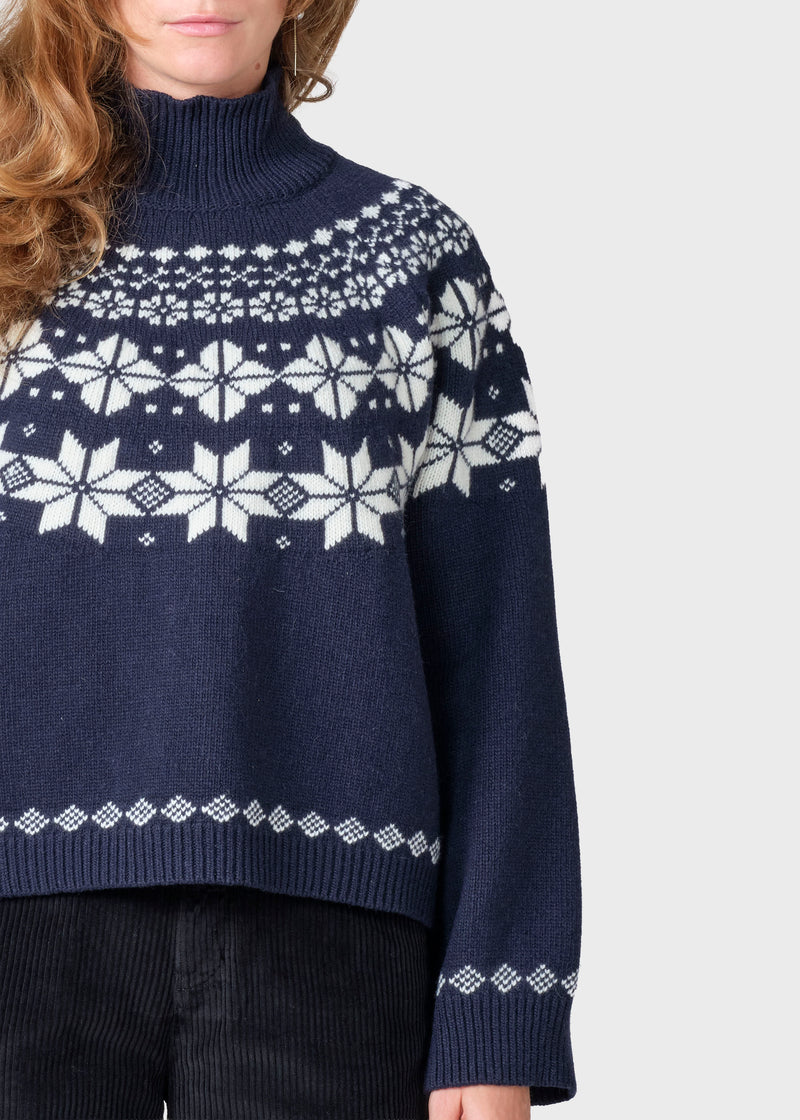 Klitmøller Collective ApS Claire knit Knitted sweaters Navy/cream