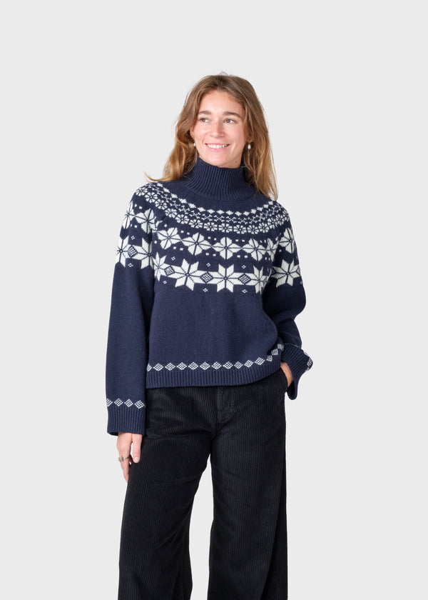 Klitmøller Collective ApS Claire knit Knitted sweaters Navy/cream