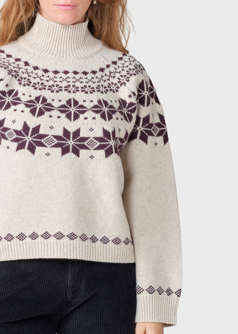 Klitmøller Collective ApS Claire knit Knitted sweaters Pastel sand/burgundy