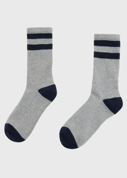 Klitmøller Collective ApS Contrast cotton sock Socks Light grey/navy