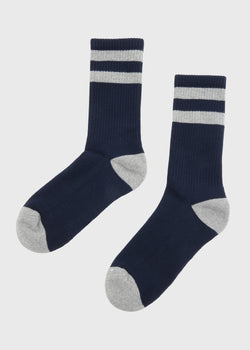 Klitmøller Collective ApS Contrast cotton sock Socks Navy/light grey