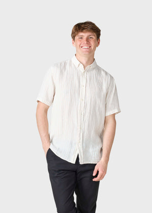 Klitmøller Collective ApS Dennis short striped shirt  Shirts Cream/sand
