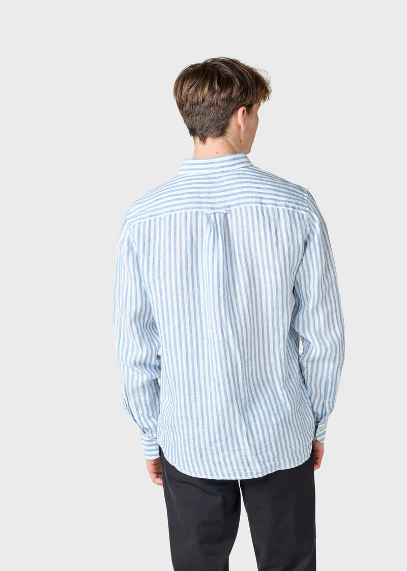 Klitmøller Collective ApS Dennis striped shirt  Shirts Cream/light blue