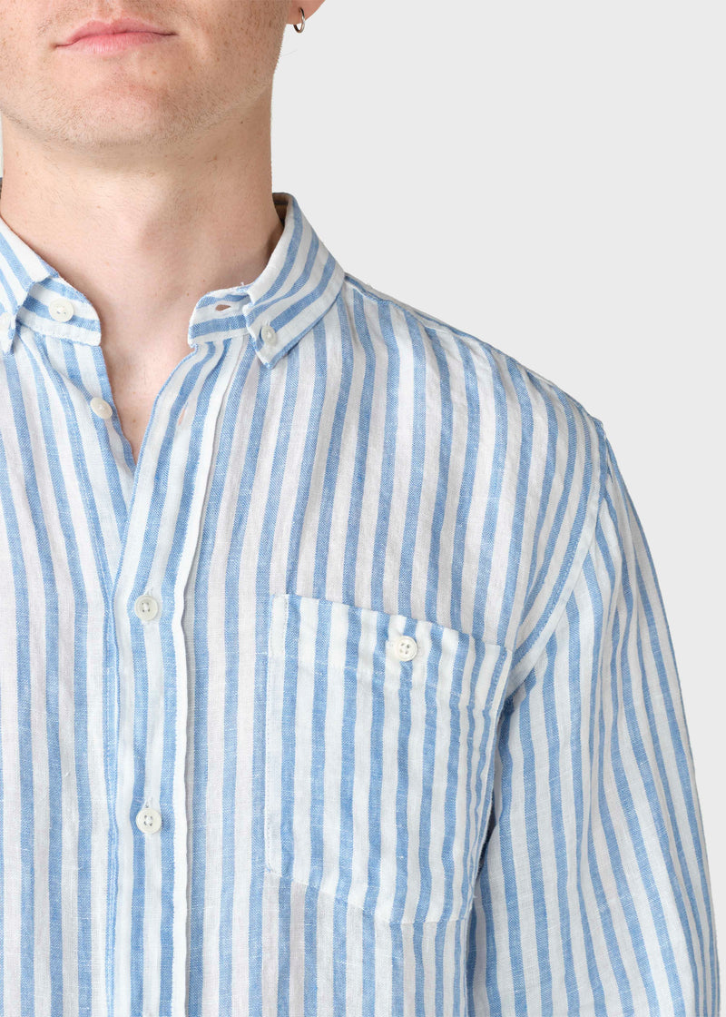 Klitmøller Collective ApS Dennis striped shirt  Shirts Cream/light blue