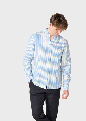 Klitmøller Collective ApS Dennis striped shirt  Shirts Cream/light blue