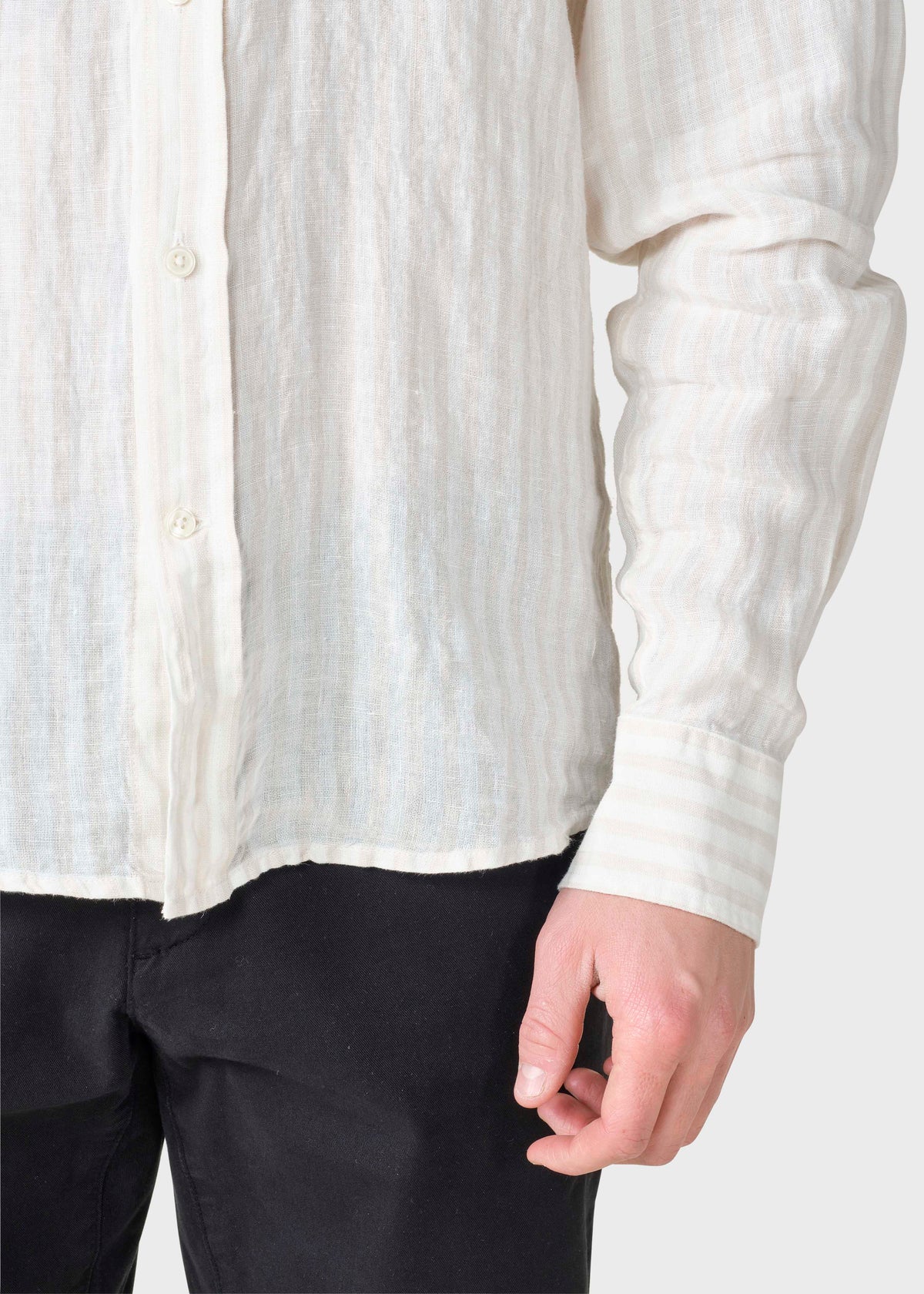 Klitmøller Collective ApS Dennis striped shirt Shirts Cream/sand