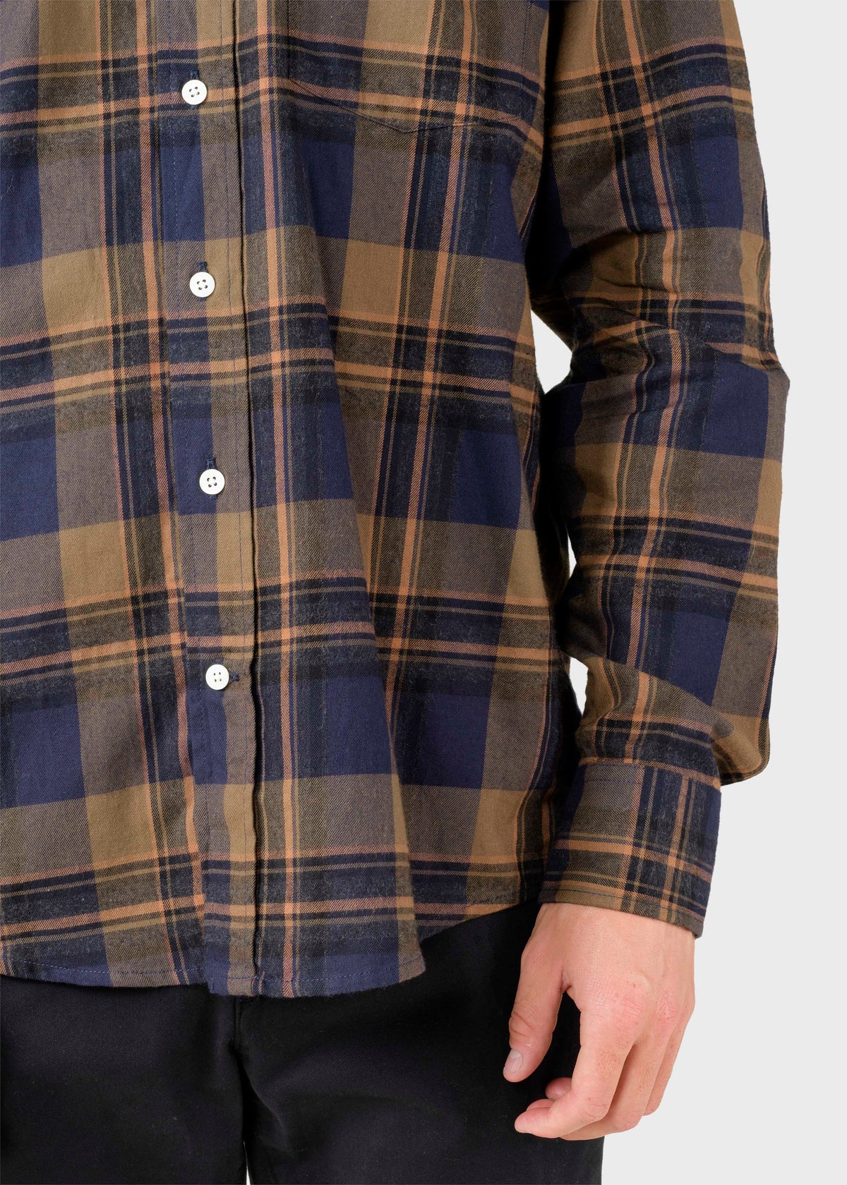 Klitmøller Collective ApS Eddie shirt Shirts Black/brown/navy