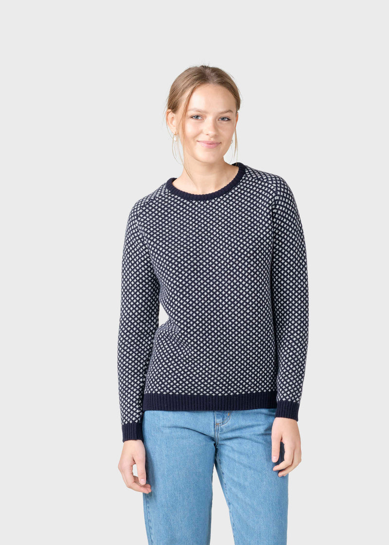 Klitmøller Collective ApS Elaine knit Knitted sweaters Navy/cream