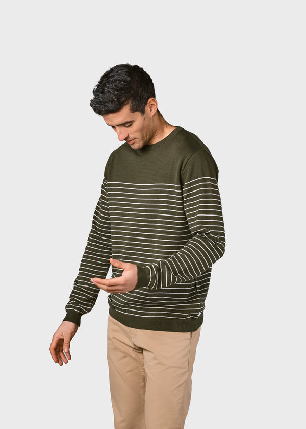 Klitmøller Collective ApS Elias knit Knitted sweaters Olive/cream