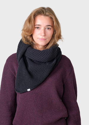 Klitmøller Collective ApS Ester large knit scarf Scarfs Black
