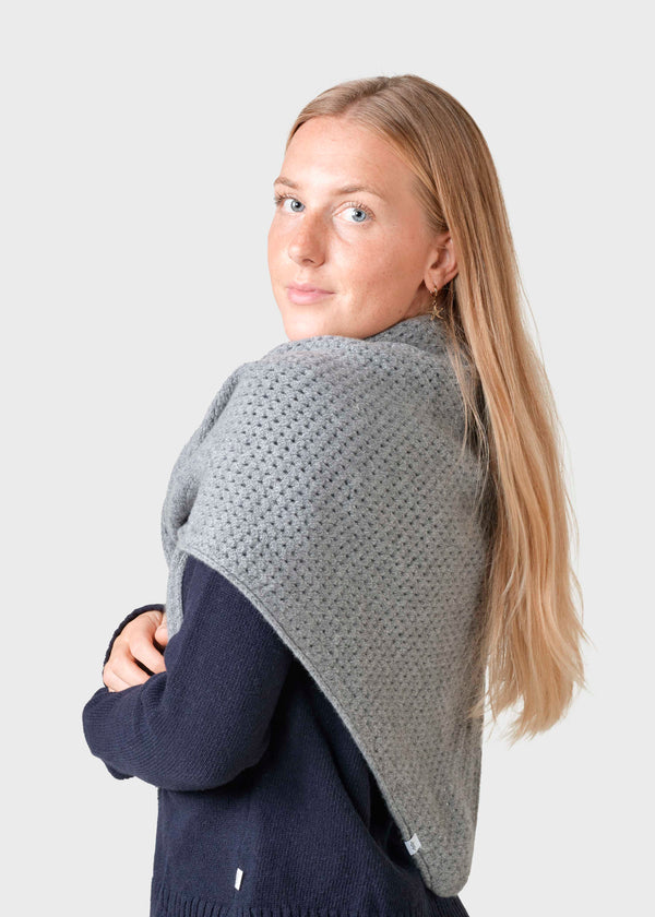 Klitmøller Collective ApS Ester large knit scarf Scarfs Light grey