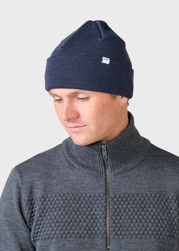 Klitmøller Collective ApS Fine rib beanie Beanies Deep blue