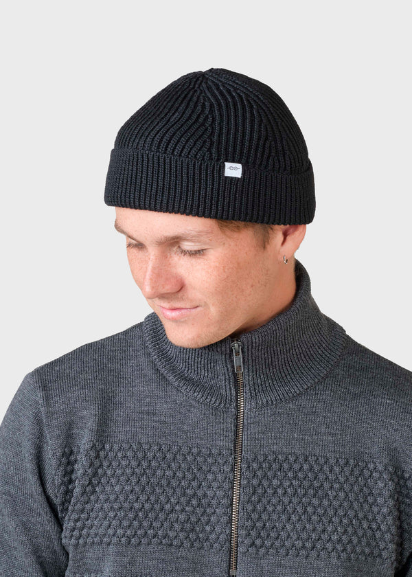 Klitmøller Collective ApS Fine short beanie  Beanies Black