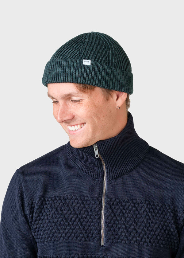 Klitmøller Collective ApS Fine short beanie  Beanies Moss Green