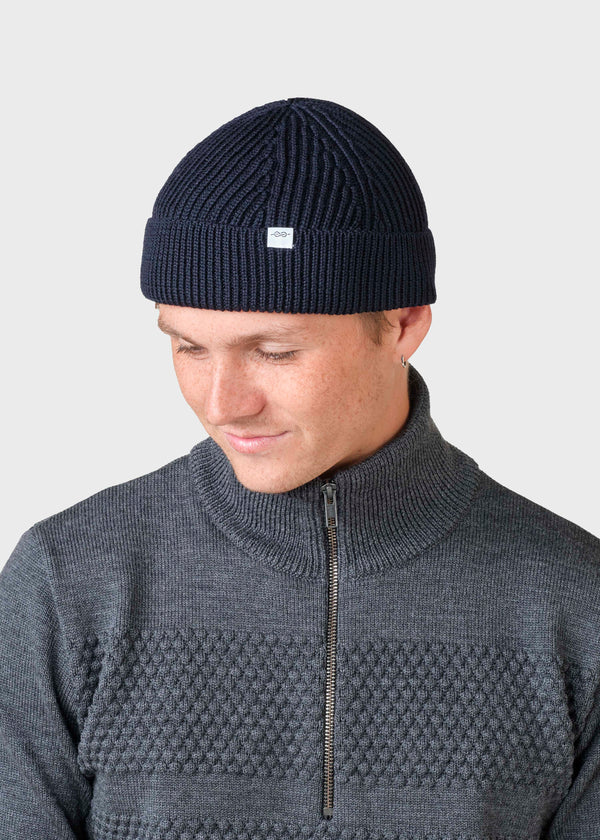 Klitmøller Collective ApS Fine short beanie  Beanies Navy