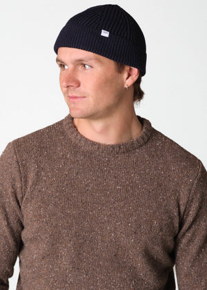 Klitmøller Collective ApS Fine short beanie  Beanies Navy