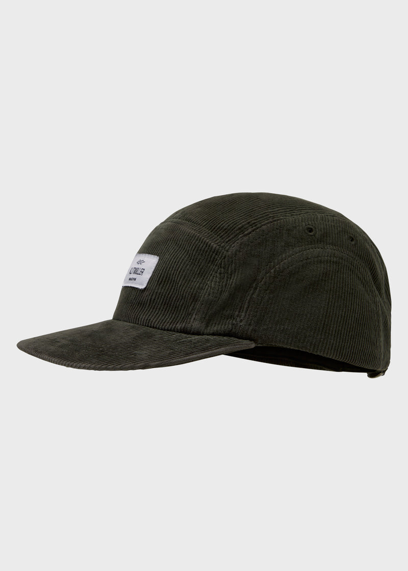 Klitmøller Collective ApS Five panel corduroy cap Caps Olive