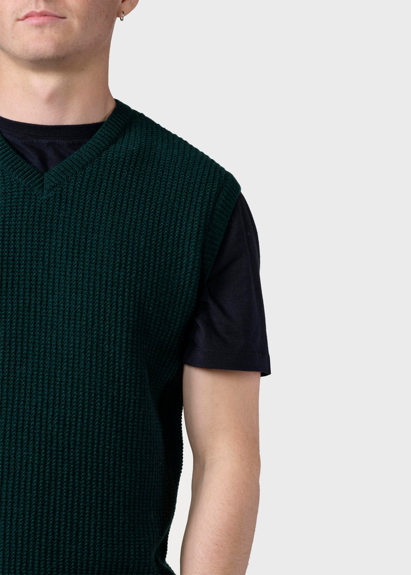 Klitmøller Collective ApS Folke knit vest Knitted sweaters Moss Green