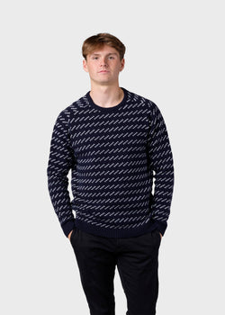 Klitmøller Collective ApS Geir knit  Knitted sweaters Navy/cream