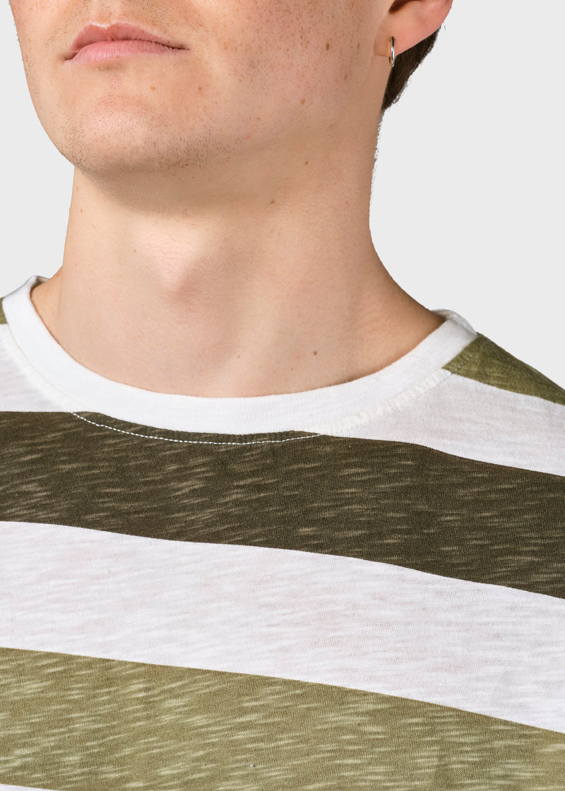 Klitmøller Collective ApS  George tee T-Shirts Cream/olive/pale green