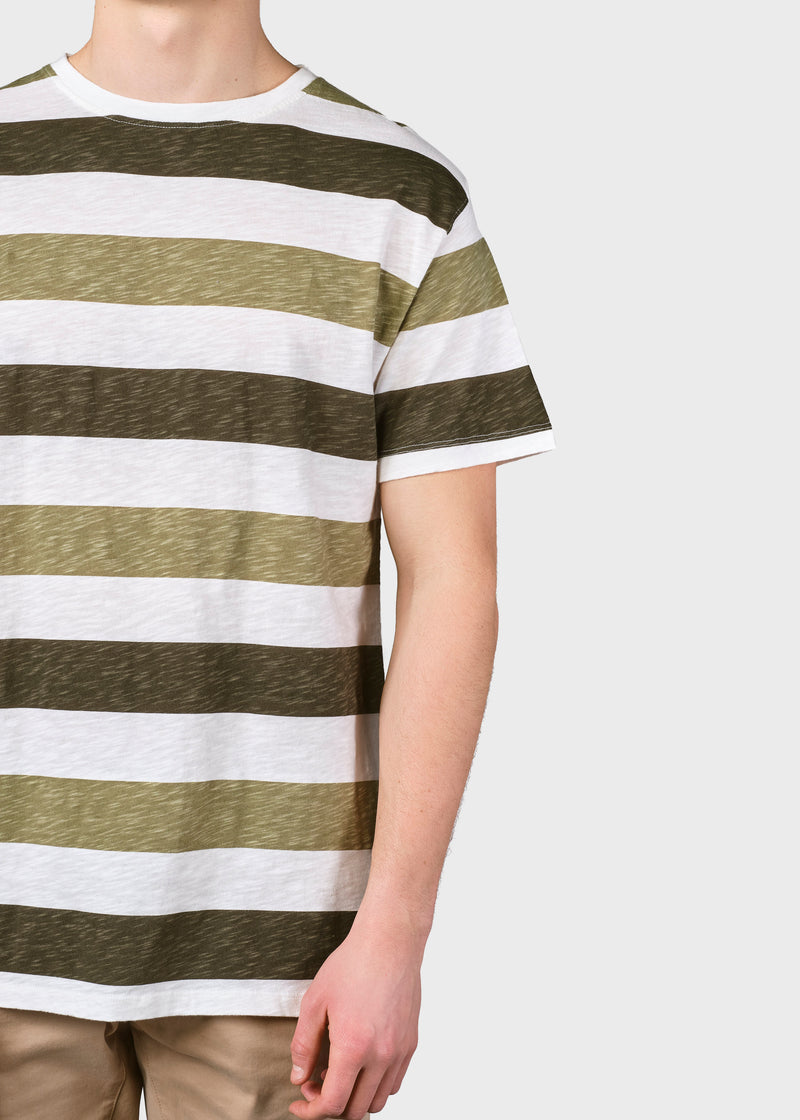 Klitmøller Collective ApS  George tee T-Shirts Cream/olive/pale green