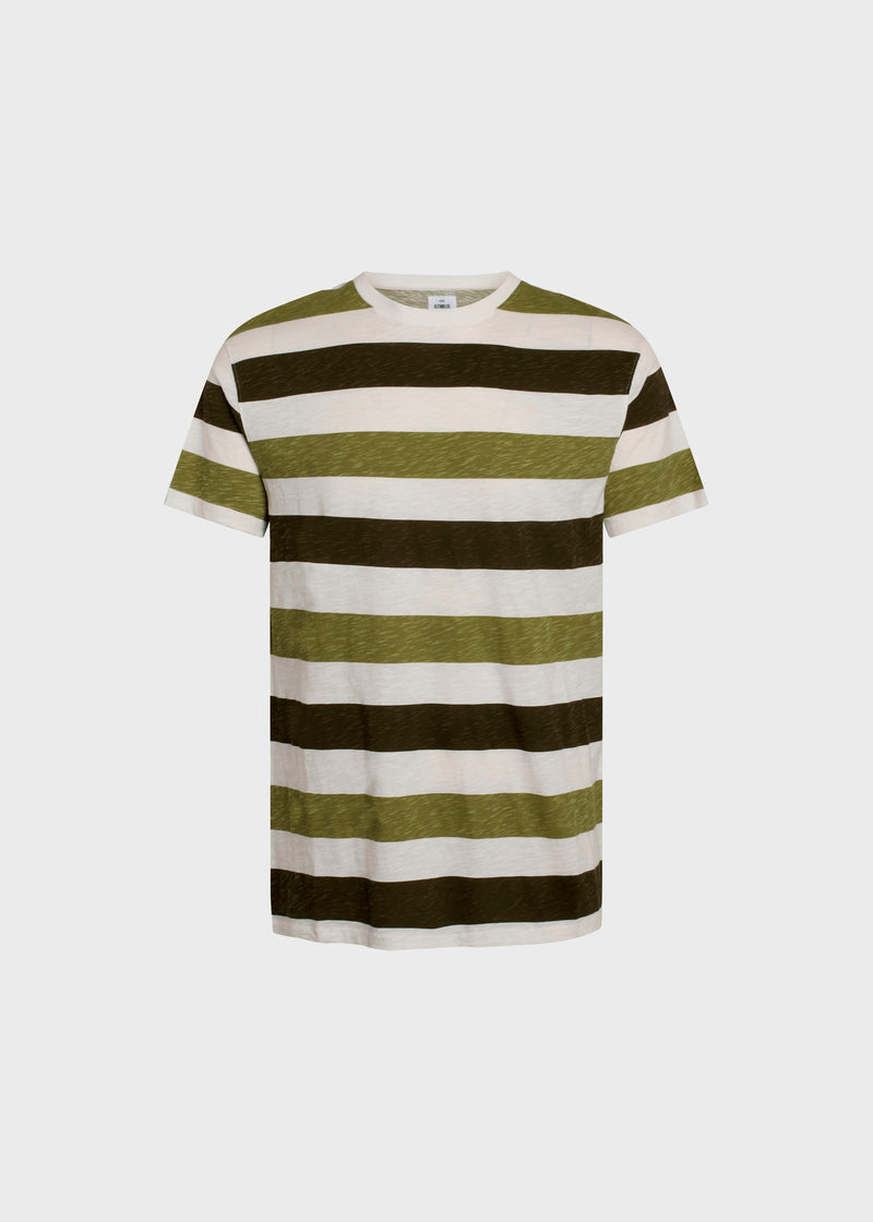 Klitmøller Collective ApS  George tee T-Shirts Cream/olive/pale green