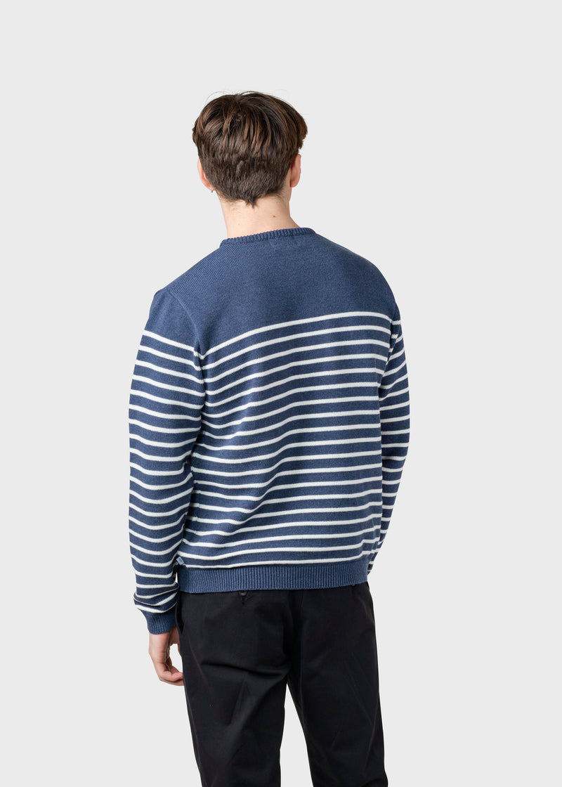 Klitmøller Collective ApS Godtfred knit Knitted sweaters Ocean/cream