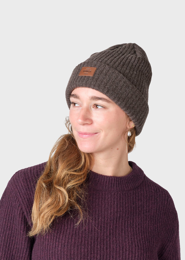 Klitmøller Collective ApS Heavy rib beanie Beanies Taupe